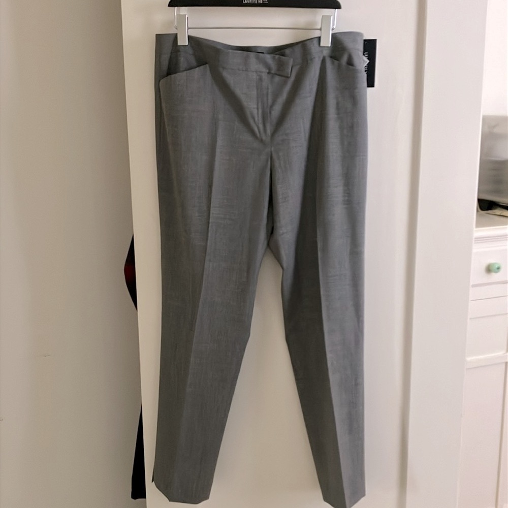 NEW! Lafayette 148 Perfect Gray Irving Pants size 14